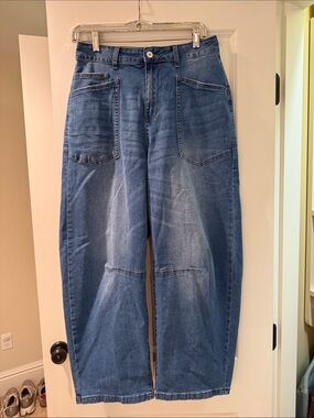 Barrel Jeans Stretchy Cropped Denim Pants